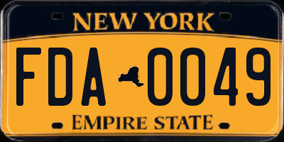 NY license plate FDA0049
