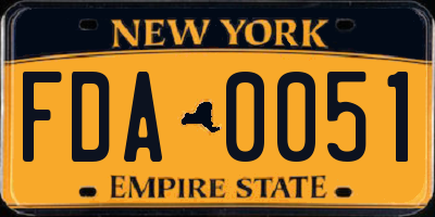 NY license plate FDA0051