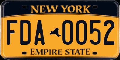 NY license plate FDA0052
