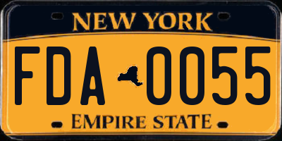 NY license plate FDA0055
