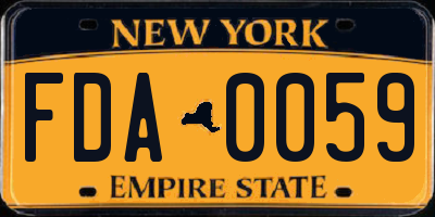 NY license plate FDA0059