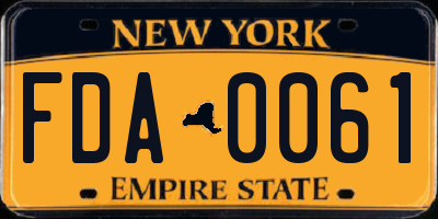 NY license plate FDA0061