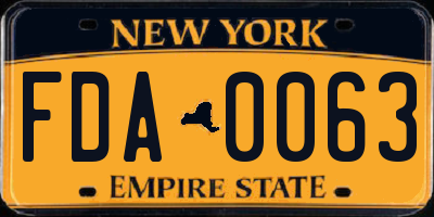 NY license plate FDA0063