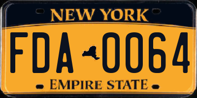 NY license plate FDA0064