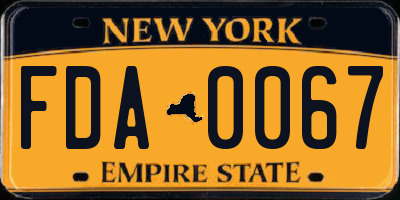 NY license plate FDA0067