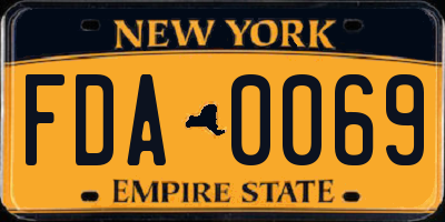 NY license plate FDA0069