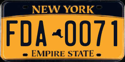NY license plate FDA0071