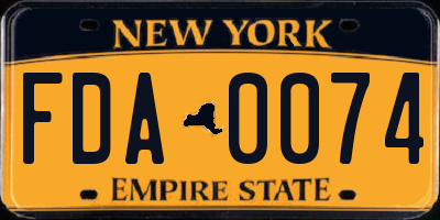 NY license plate FDA0074