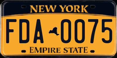 NY license plate FDA0075