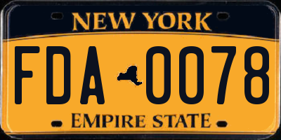 NY license plate FDA0078
