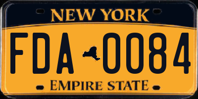 NY license plate FDA0084