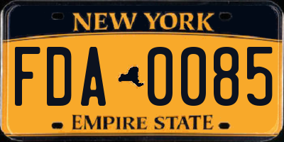 NY license plate FDA0085