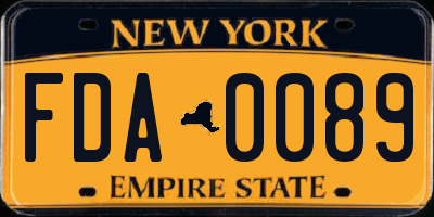 NY license plate FDA0089