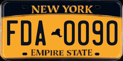 NY license plate FDA0090