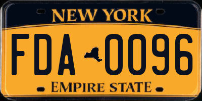 NY license plate FDA0096