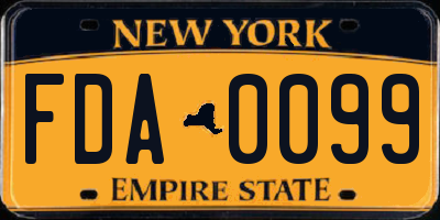 NY license plate FDA0099