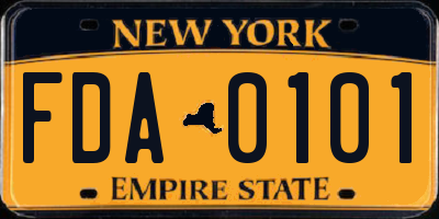NY license plate FDA0101