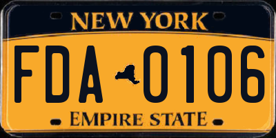 NY license plate FDA0106