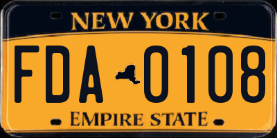 NY license plate FDA0108