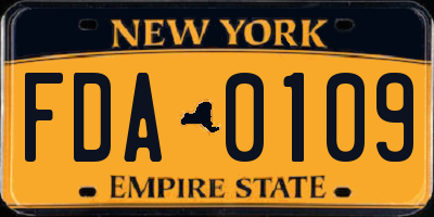 NY license plate FDA0109
