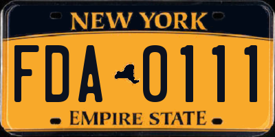 NY license plate FDA0111