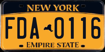NY license plate FDA0116