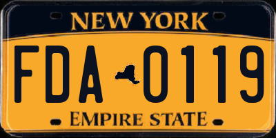 NY license plate FDA0119