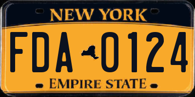 NY license plate FDA0124