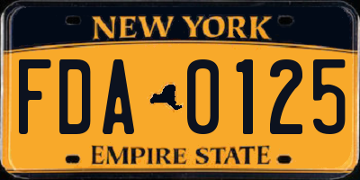 NY license plate FDA0125