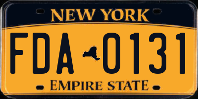NY license plate FDA0131