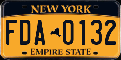 NY license plate FDA0132