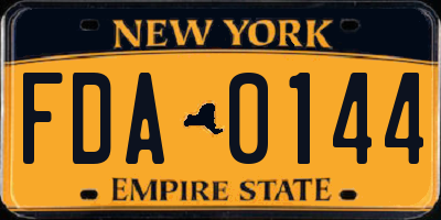 NY license plate FDA0144