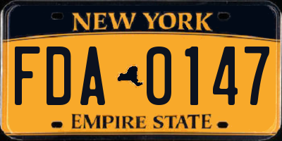 NY license plate FDA0147