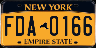 NY license plate FDA0166