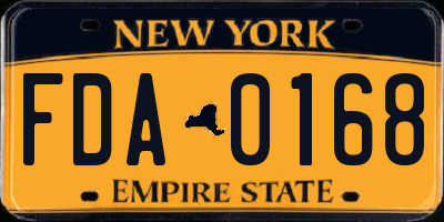 NY license plate FDA0168