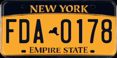 NY license plate FDA0178