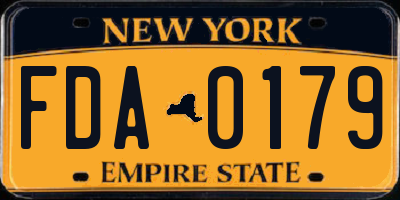 NY license plate FDA0179