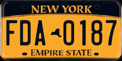 NY license plate FDA0187