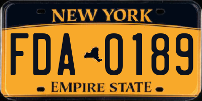 NY license plate FDA0189