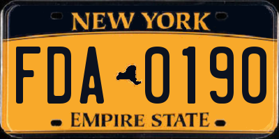 NY license plate FDA0190