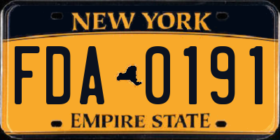 NY license plate FDA0191