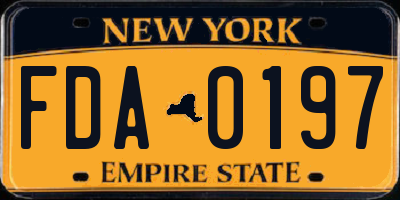 NY license plate FDA0197