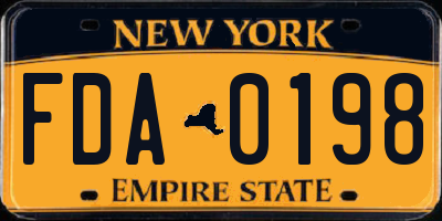 NY license plate FDA0198