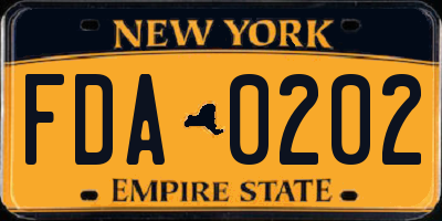 NY license plate FDA0202