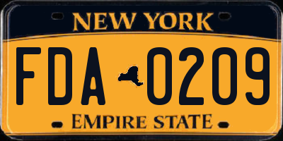 NY license plate FDA0209