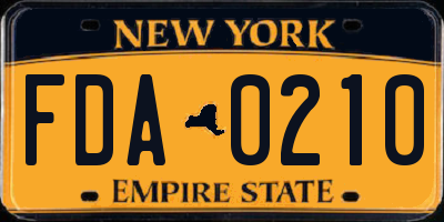 NY license plate FDA0210