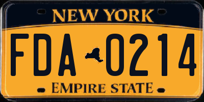 NY license plate FDA0214