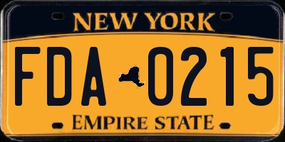 NY license plate FDA0215