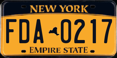 NY license plate FDA0217