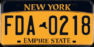 NY license plate FDA0218